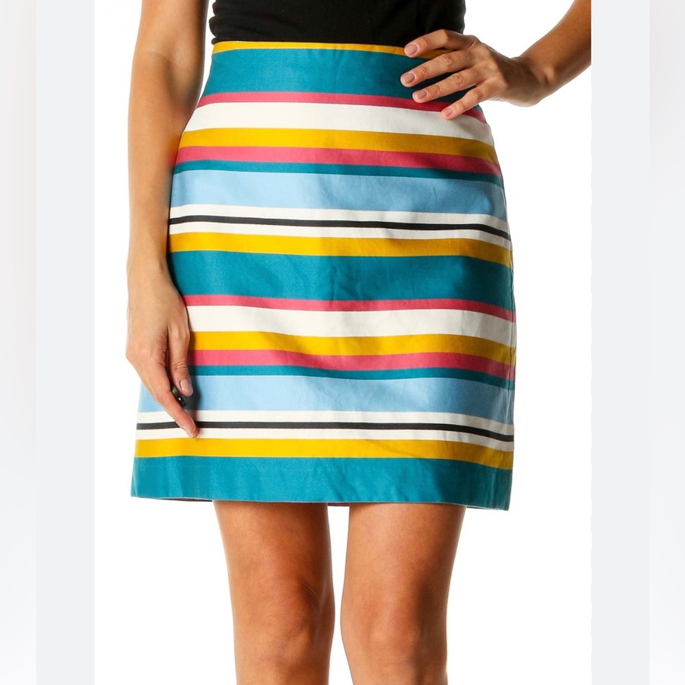 NWT Loft High Waisted Multi Color Stripe Skirt- Size 4
